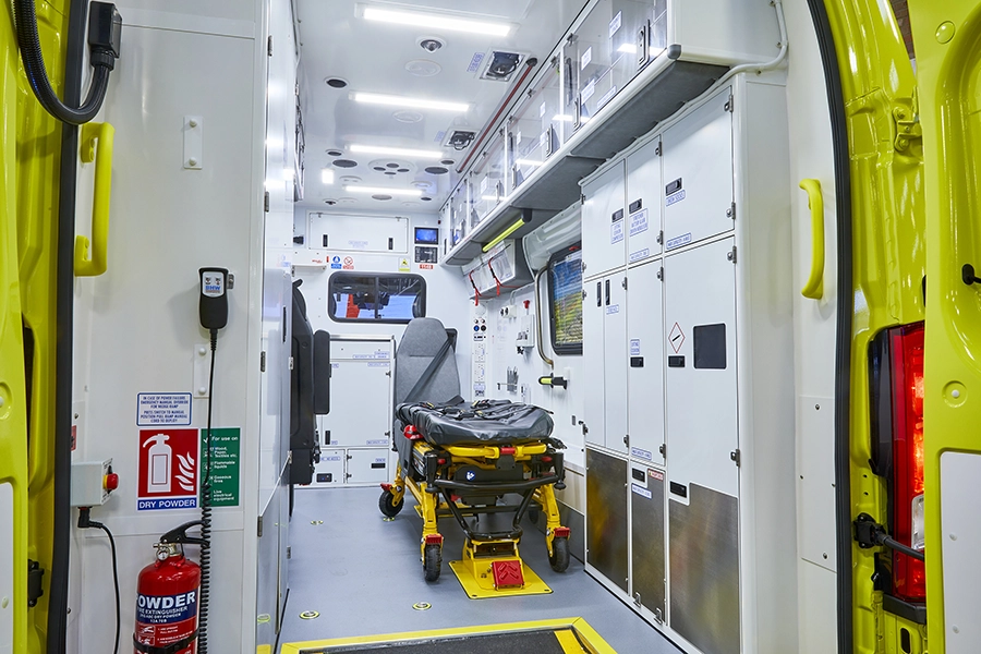 Interior of ambulance saloon